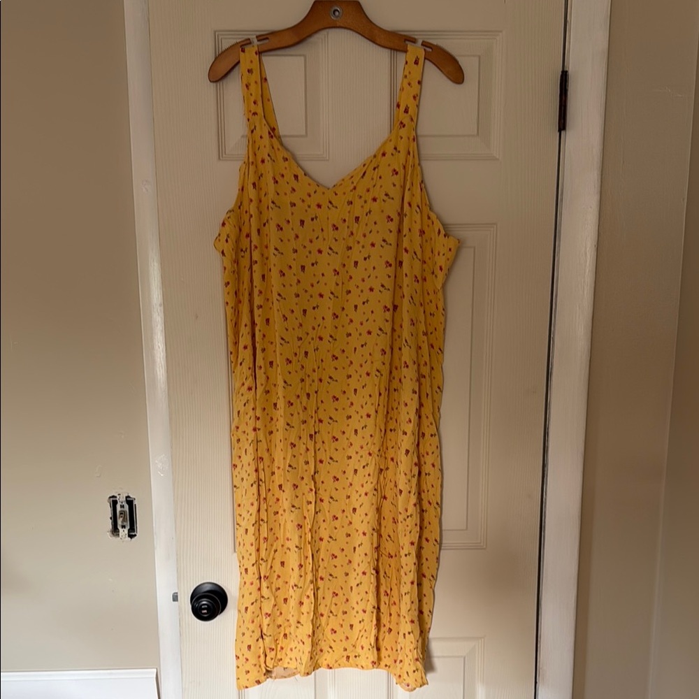 Yellow Floral Sleeveless Dress